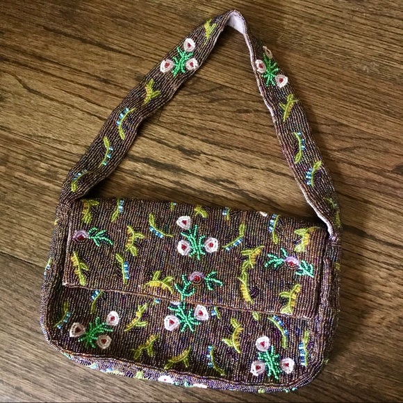 Valerie Stevens Handbags - BOGO Mauve Purple Floral Beaded Evening Bag Purse